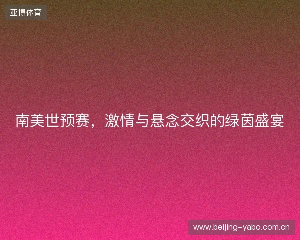 南美世预赛，激情与悬念交织的绿茵盛宴